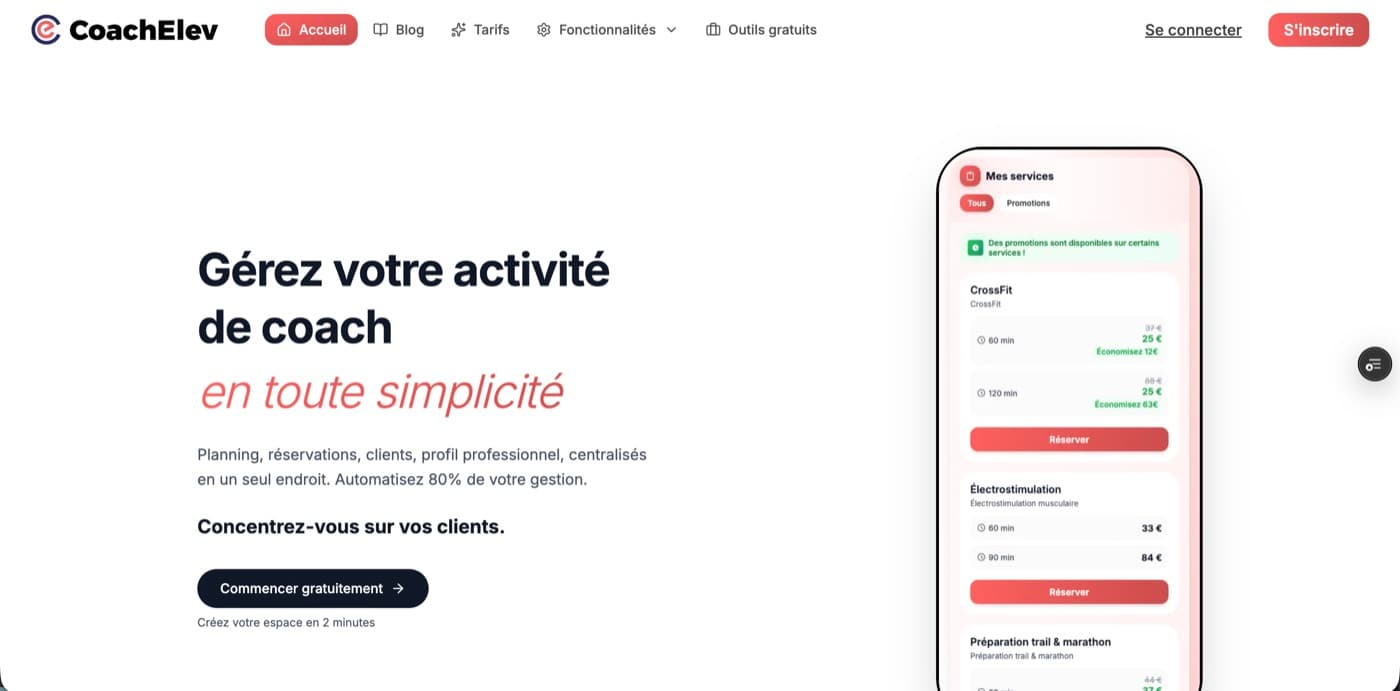CoachElev Pro — Portail Pro créé par Levago